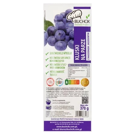 BUCHCIK Kluski na parze z nadzieniem jagodowym 370 g