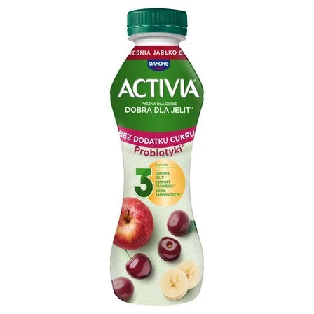 ACTIVIA Jogurt bez dodatku cukru czereśnia jabłko banan 270 g