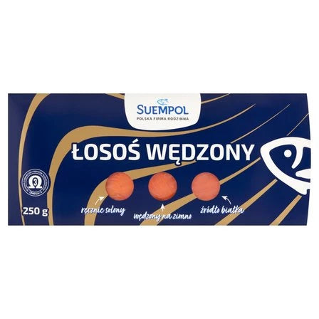 SUEMPOL Łosoś wędzony ręcznie solony plastrowany 250 g