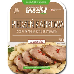 NATURALNIE SMACZNE Pieczeń karkowa z kopytkami w sosie grzybowym 400 g