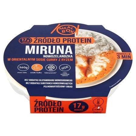 MEAL BOX Źródło Protein Miruna nowozelandzka w orientalnym sosie curry z ryżem 360 g
