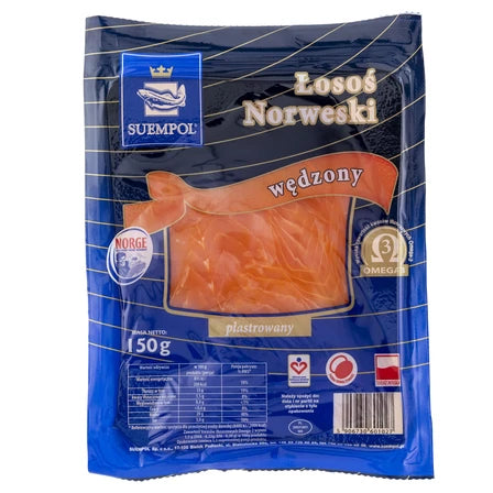SUEMPOL Łosoś norweski wędzony plastrowany 150 g